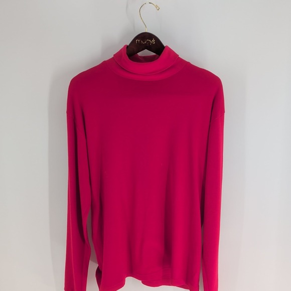 Eddie Bauer Long Sleeve High Neck Classic Pullover Sweatshirt Fuchsia Size L - Picture 1 of 8